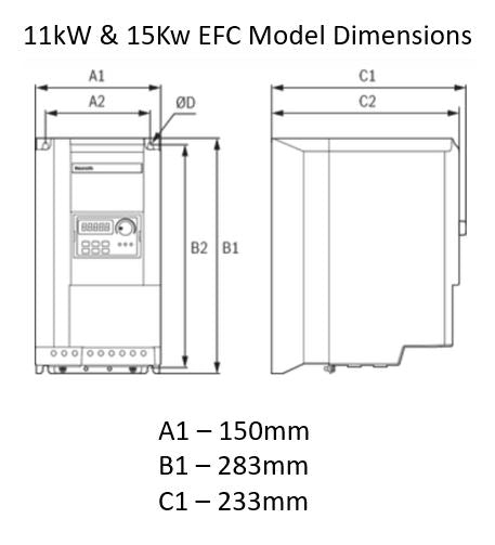 11kW EFC3610 Inverter Drive 380- 480VAC 50/60Hz