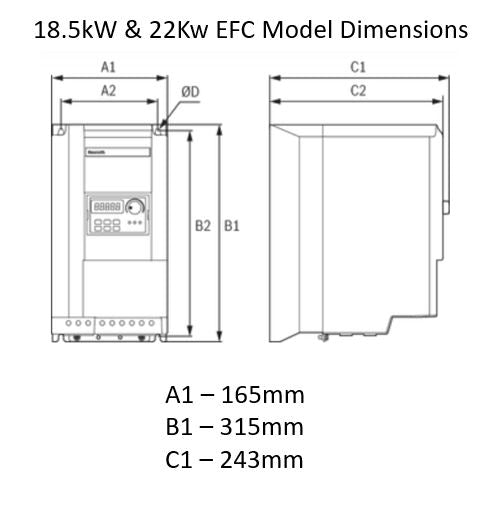 18.5kW EFC3610 Inverter Drive 380- 480VAC 50/60Hz