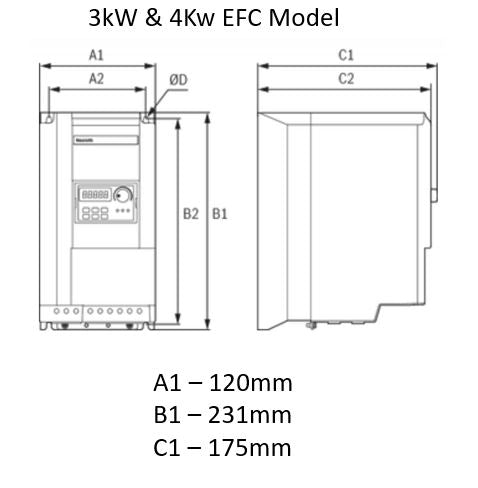 4kW EFC3610 Inverter Drive 380- 480VAC 50/60Hz